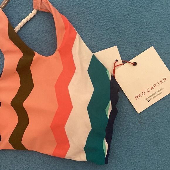 Red Carter Halter Bikini Top Large - Picture 2 of 4